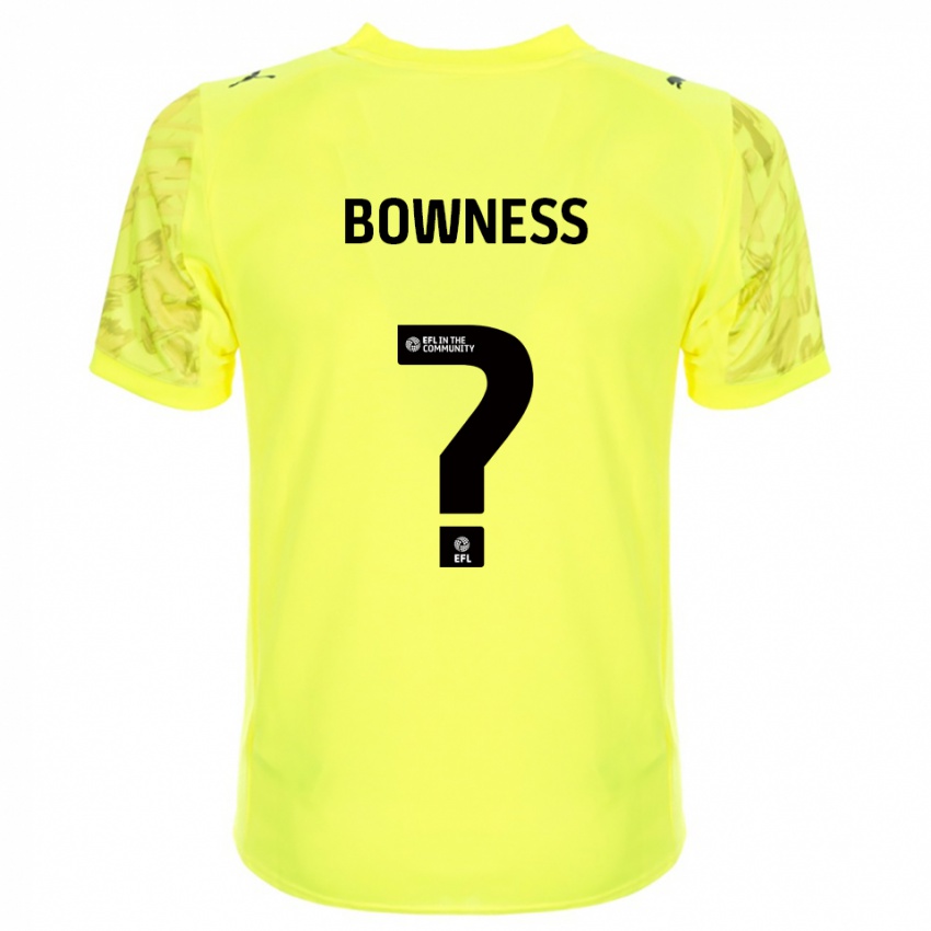 ילדים Faye Bowness #0 שחור צהוב חולצת שוער 2025/26 חולצה קצרה