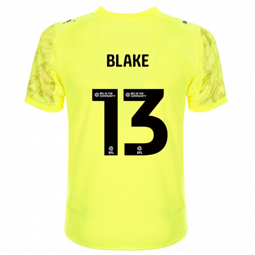 ילדים Billy Blake #13 שחור צהוב חולצת שוער 2025/26 חולצה קצרה