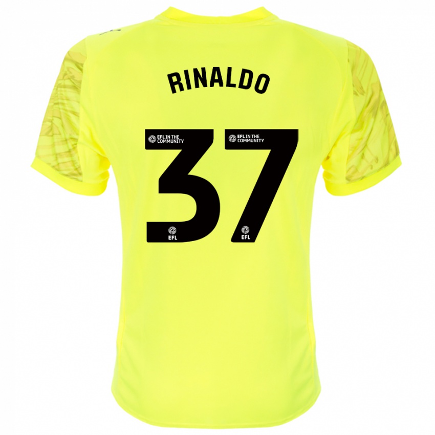 ילדים אשטון רינאלדו #37 שחור צהוב חולצת שוער 2025/26 חולצה קצרה