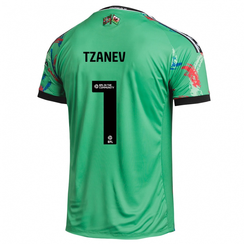 ילדים ניק טזאנב #1 אדום ירוק חולצת שוער 2025/26 חולצה קצרה