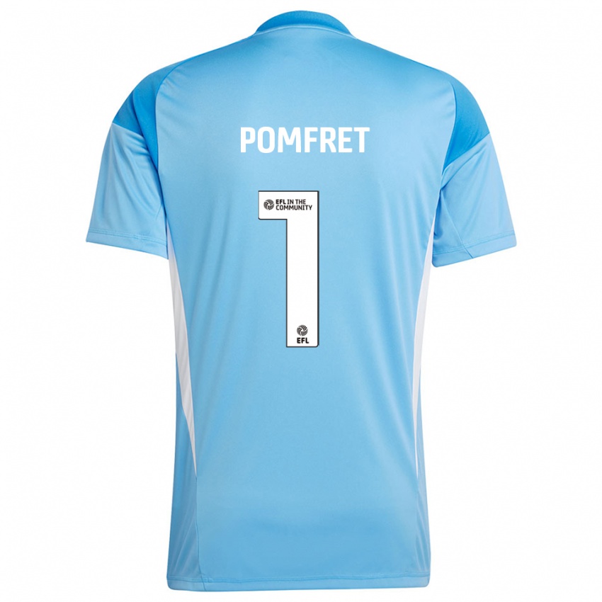 ילדים Grace Pomfret #1 כחול שמיים חולצת שוער 2025/26 חולצה קצרה