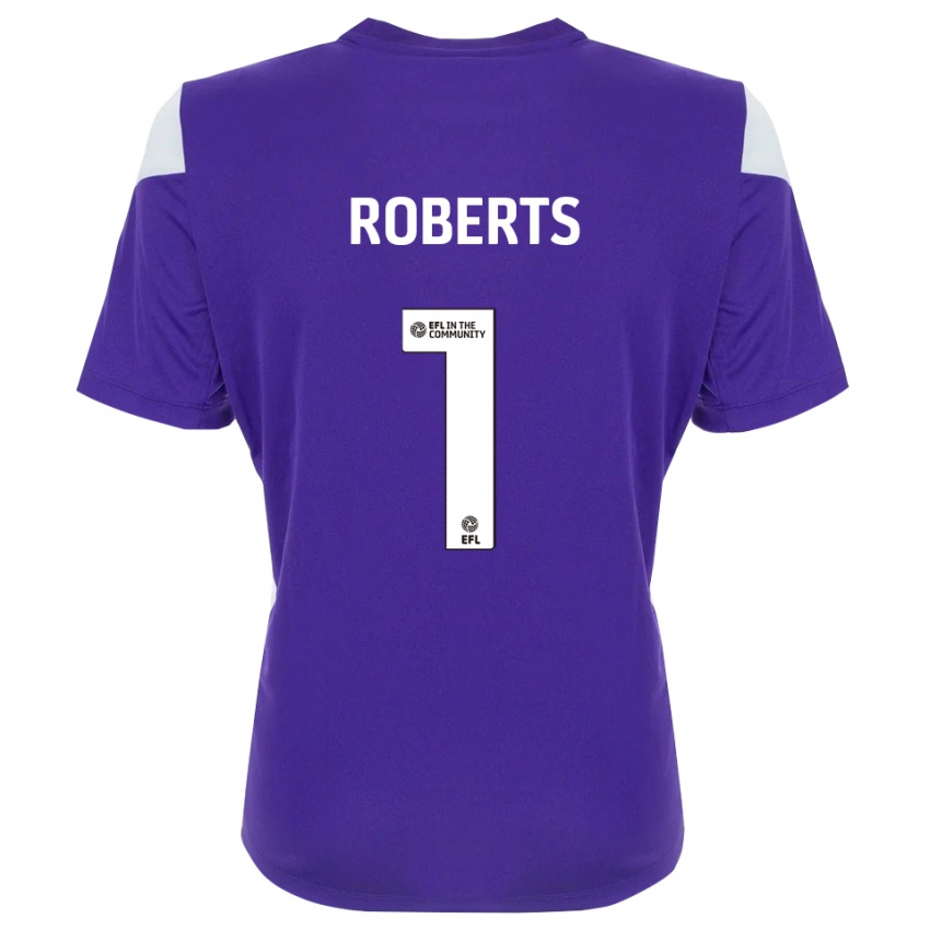 ילדים מיילס רוברטס #1 לבן סגול חולצת שוער 2025/26 חולצה קצרה