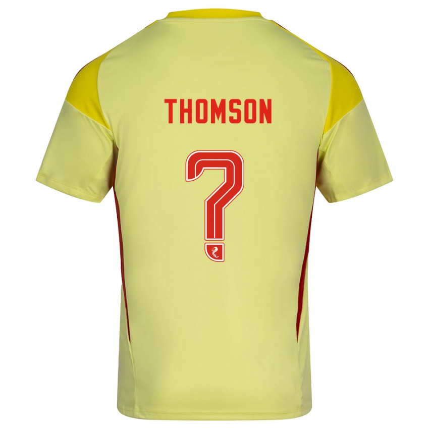 ילדים Ethan Thomson #0 אדום צהוב חולצת שוער 2025/26 חולצה קצרה