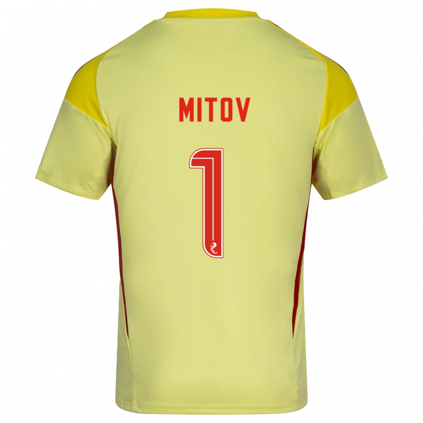 ילדים דימיטר מיטוב #1 אדום צהוב חולצת שוער 2025/26 חולצה קצרה