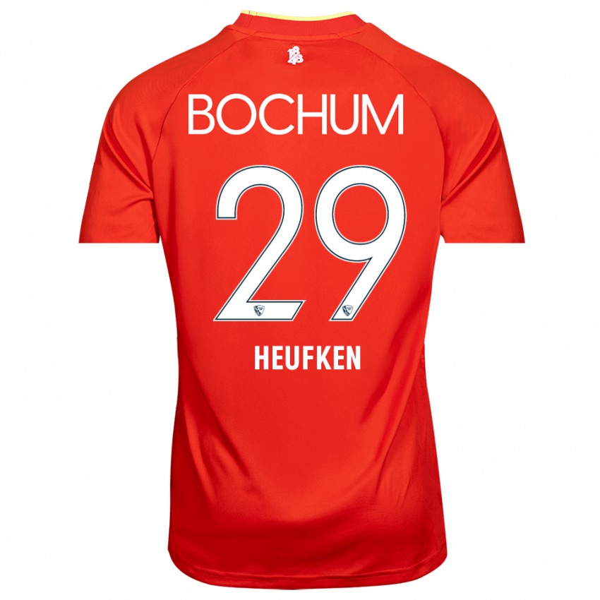 ילדים Jeremias Heufken #29 אדום לבן חולצת שוער 2025/26 חולצה קצרה