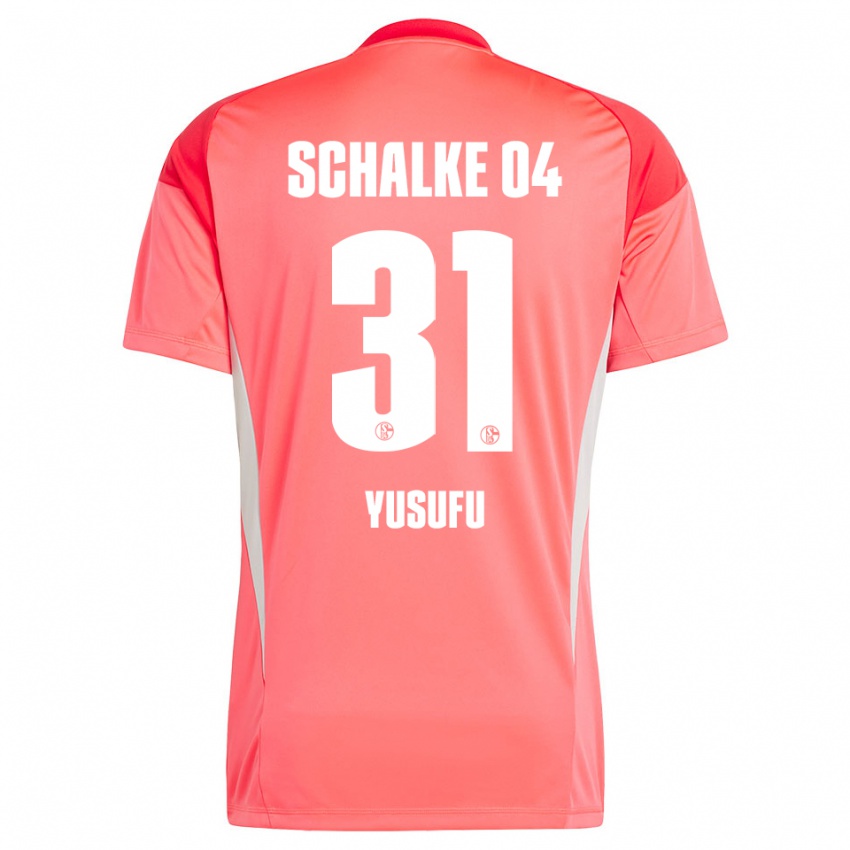 ילדים Faaris Yusufu #31 אדום אלמוג חולצת שוער 2025/26 חולצה קצרה