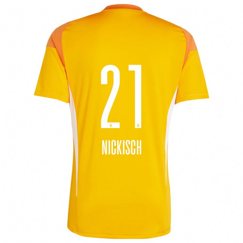 ילדים יונס ניקיש #21 צהוב כתום חולצת שוער 2025/26 חולצה קצרה
