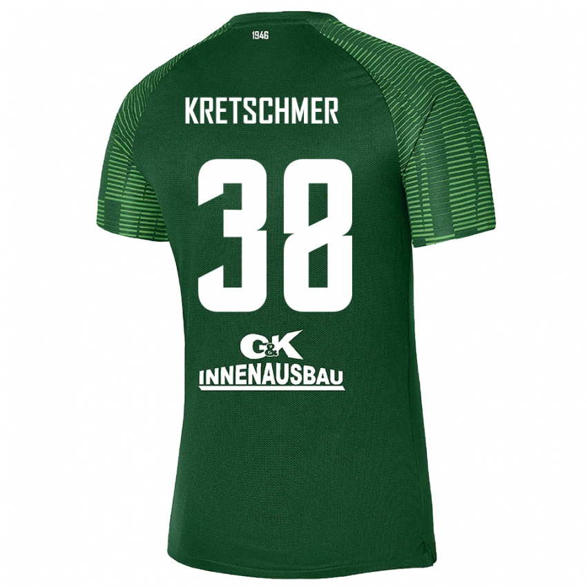 ילדים תיאו טוביאס קרצ׳מר #38 ירוק כהה שחור חולצת שוער 2025/26 חולצה קצרה