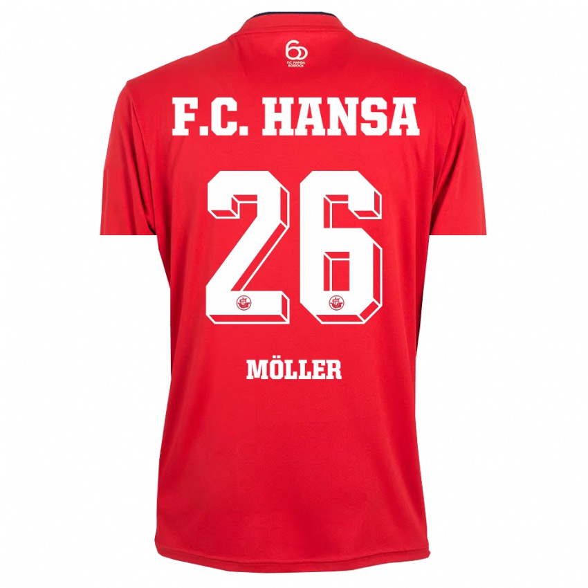 ילדים אנדראס מולר #26 אדום לבן חולצת שוער 2025/26 חולצה קצרה