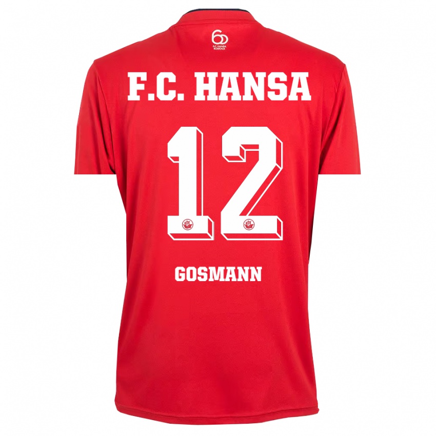 ילדים Hermann Gosmann #12 אדום לבן חולצת שוער 2025/26 חולצה קצרה