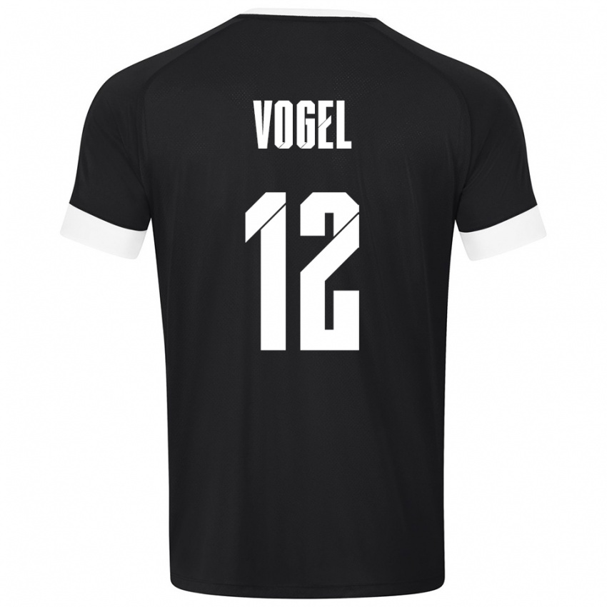 ילדים Colin Vogel #12 שחור לבן חולצת שוער 2025/26 חולצה קצרה