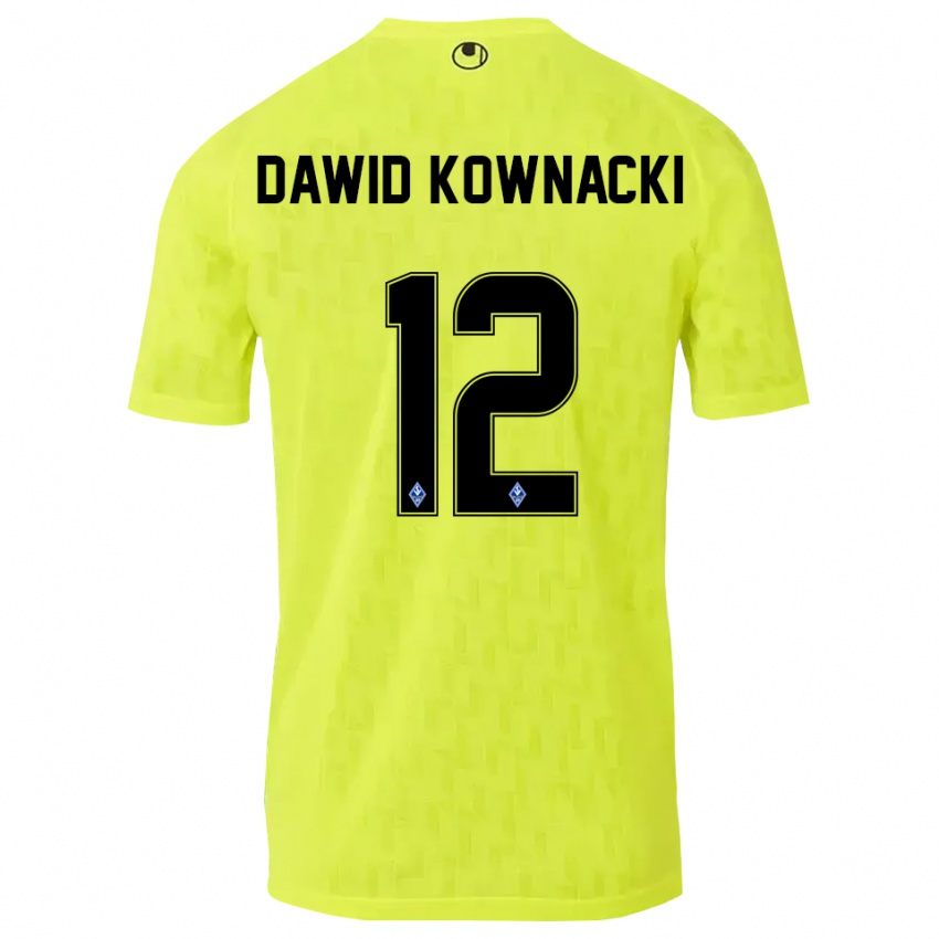 ילדים Jakub Dawid Kownacki #12 צהוב שחור חולצת שוער 2025/26 חולצה קצרה