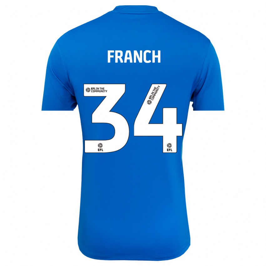 ילדים אדריאנה פראנץ' #34 כחול לבן חולצת שוער 2025/26 חולצה קצרה