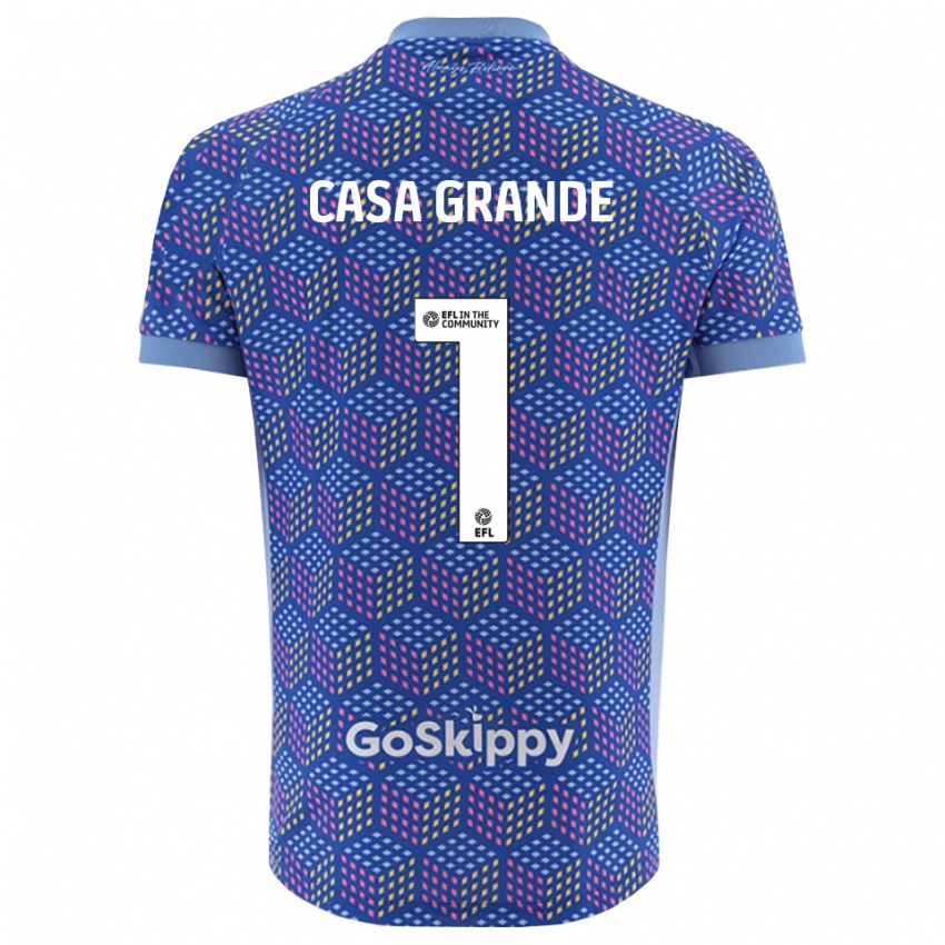 ילדים ג׳וזי בריאן קאסה-גרנדה #1 כחול שחור חולצת שוער 2025/26 חולצה קצרה