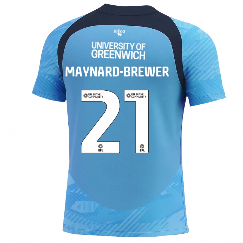 ילדים אשלי מיינרד-ברואר #21 כחול לבן חולצת שוער 2025/26 חולצה קצרה