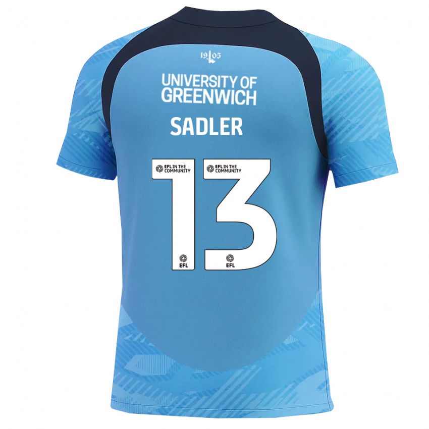 ילדים Jude Sadler #13 כחול לבן חולצת שוער 2025/26 חולצה קצרה