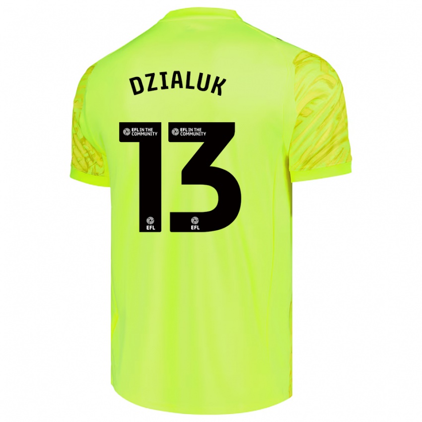 ילדים Cristiano Dzialuk #13 ירוק ניאון חולצת שוער 2025/26 חולצה קצרה