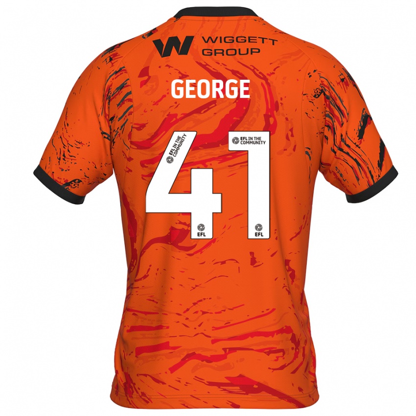 ילדים ג'ורג' אוואנס #41 כתום שחור חולצת שוער 2025/26 חולצה קצרה