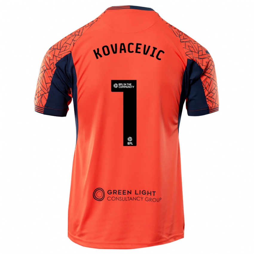 ילדים ולאדן קובאצ'ביץ' #1 שחור כתום חולצת שוער 2025/26 חולצה קצרה