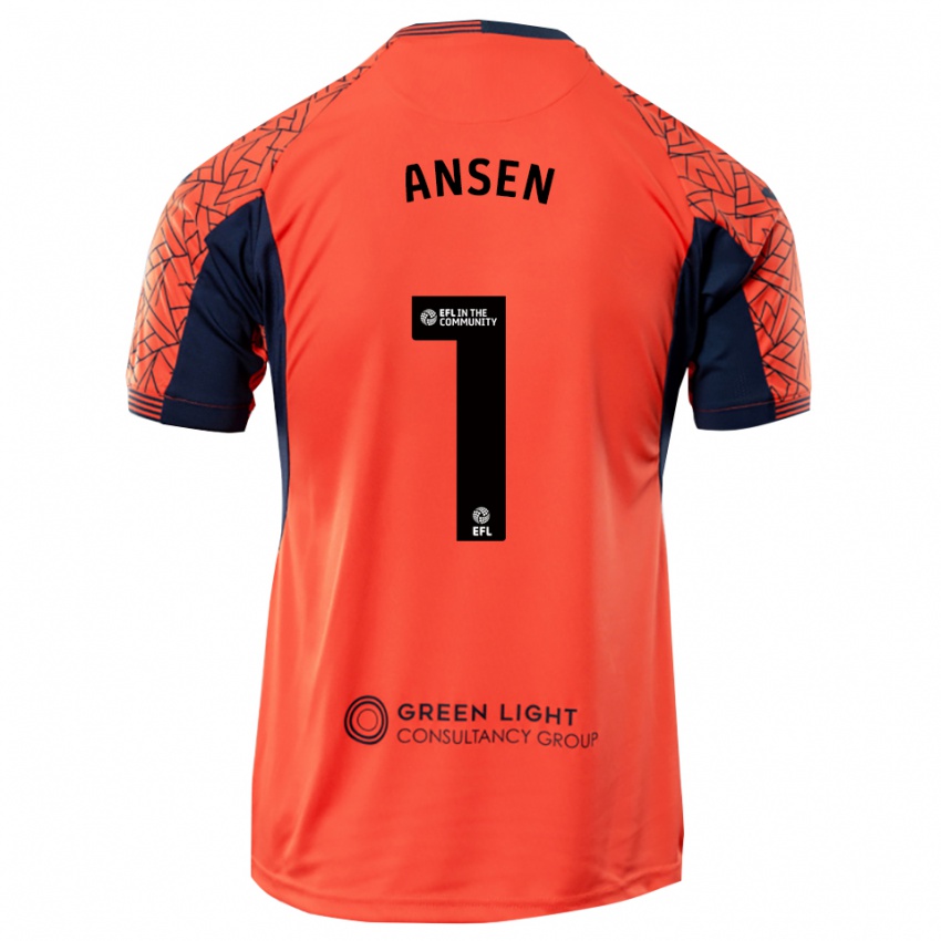 ילדים קיילב אנסן #1 שחור כתום חולצת שוער 2025/26 חולצה קצרה