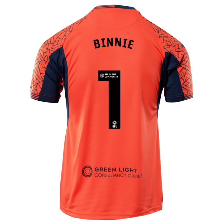 ילדים אית׳ן ביני #1 שחור כתום חולצת שוער 2025/26 חולצה קצרה