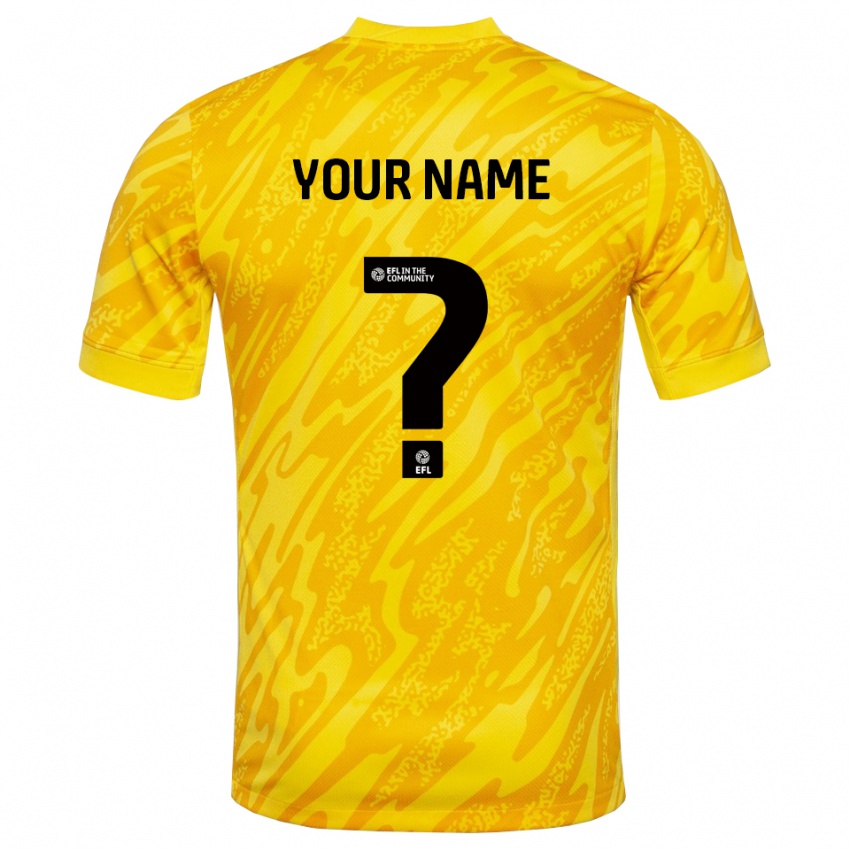 ילדים פורטסמות' שחור צהוב חולצת שוער 2025/26 חולצה קצרה