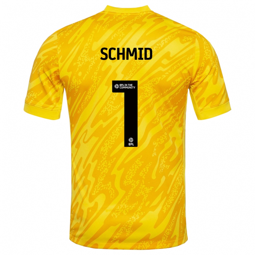 ילדים ניקולאס שמיד #1 שחור צהוב חולצת שוער 2025/26 חולצה קצרה