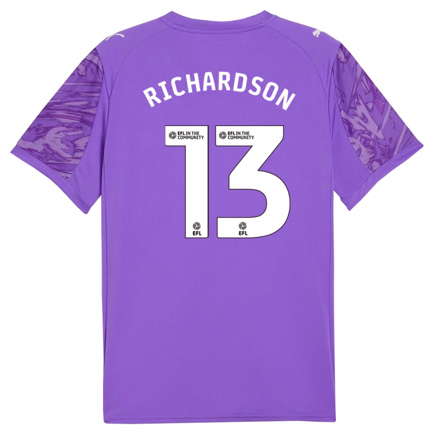 ילדים קייל ריצ'רדסון #13 סגול לבן חולצת שוער 2025/26 חולצה קצרה