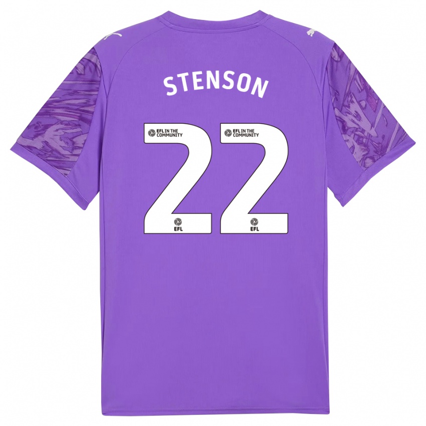 ילדים פראן סטנסון #22 סגול לבן חולצת שוער 2025/26 חולצה קצרה