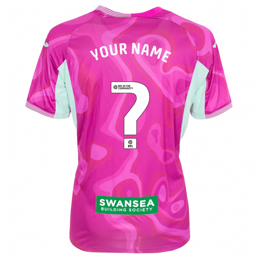 ילדים סוונסי סיטי מגנטה לבן חולצת שוער 2025/26 חולצה קצרה