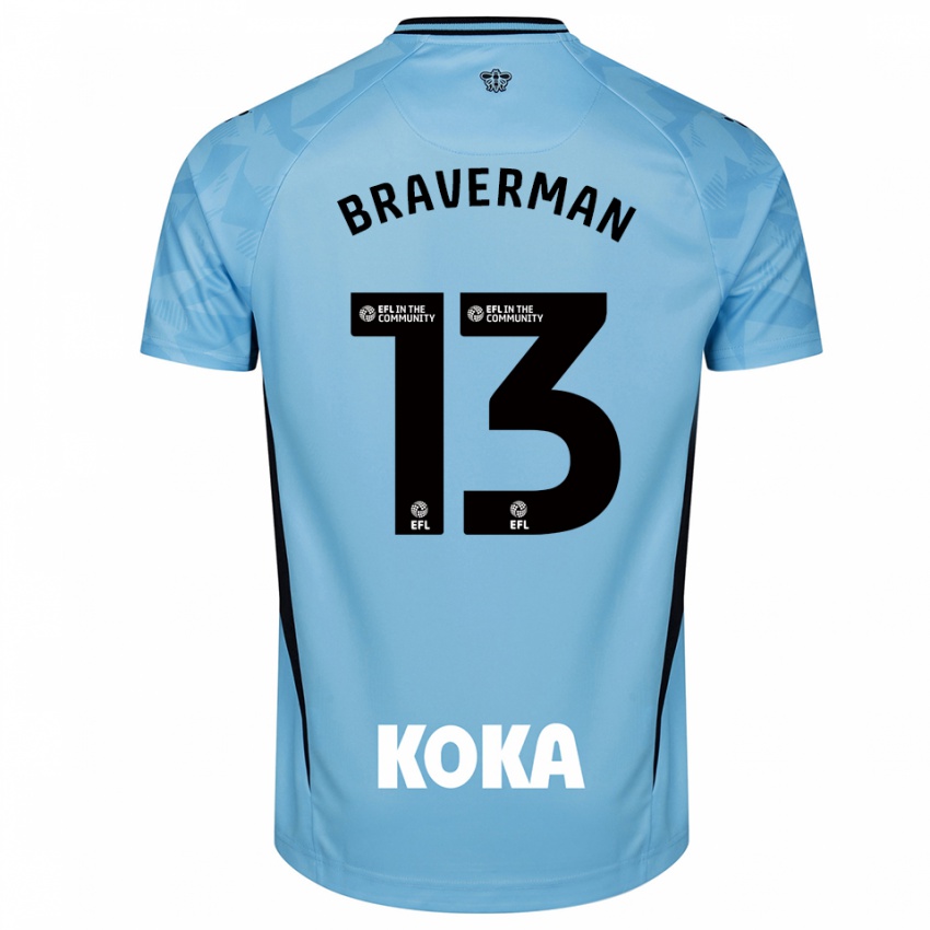 ילדים זאק ברוורמן #13 כחול שמיים בהיר חולצת שוער 2025/26 חולצה קצרה