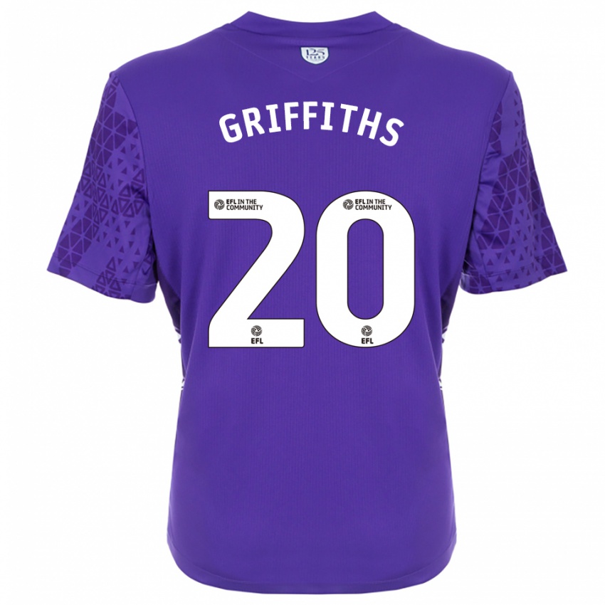 ילדים ג'וש גריפית'ס #20 סגול לבן חולצת שוער 2025/26 חולצה קצרה