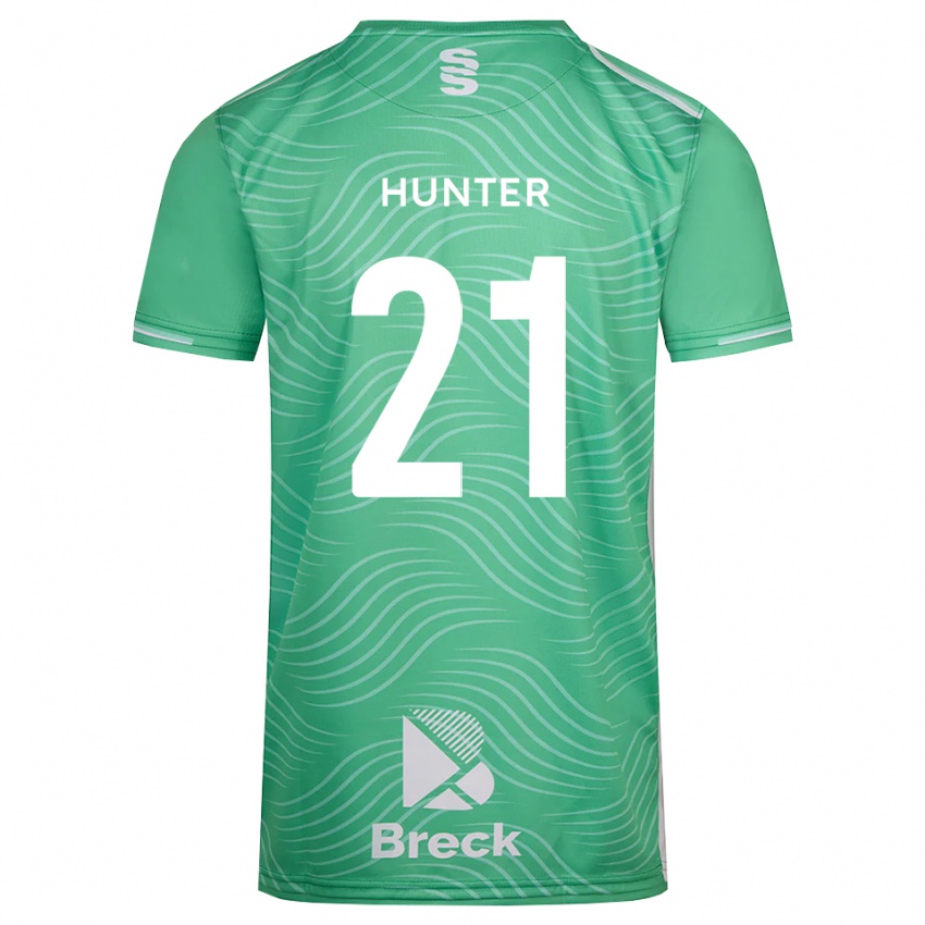 ילדים Megan Hunter #21 טורקיז בינוני חולצת שוער 2025/26 חולצה קצרה