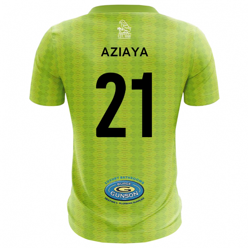 ילדים David Aziaya #21 ירוק דשא חולצת שוער 2025/26 חולצה קצרה