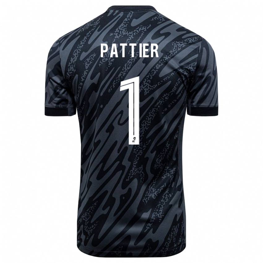 ילדים Maxime Pattier #1 שחור אפור חולצת שוער 2025/26 חולצה קצרה