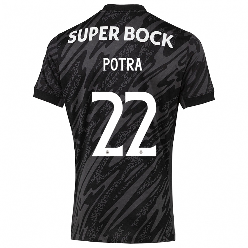 ילדים קתרינה סופיה ברנקו פוטרה #22 אפור שחור לבן חולצת שוער 2025/26 חולצה קצרה