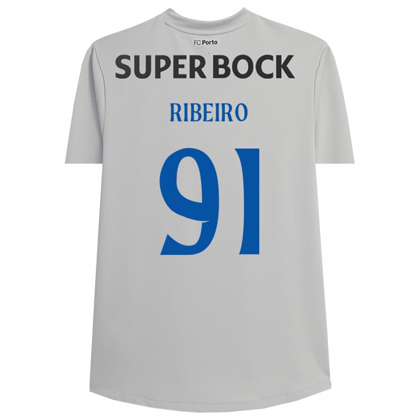 ילדים גונסאלו ריביירו #91 אפור בהיר שחור חולצת שוער 2025/26 חולצה קצרה
