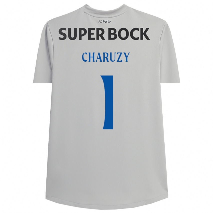 ילדים Hubert Charuzy #1 אפור בהיר שחור חולצת שוער 2025/26 חולצה קצרה