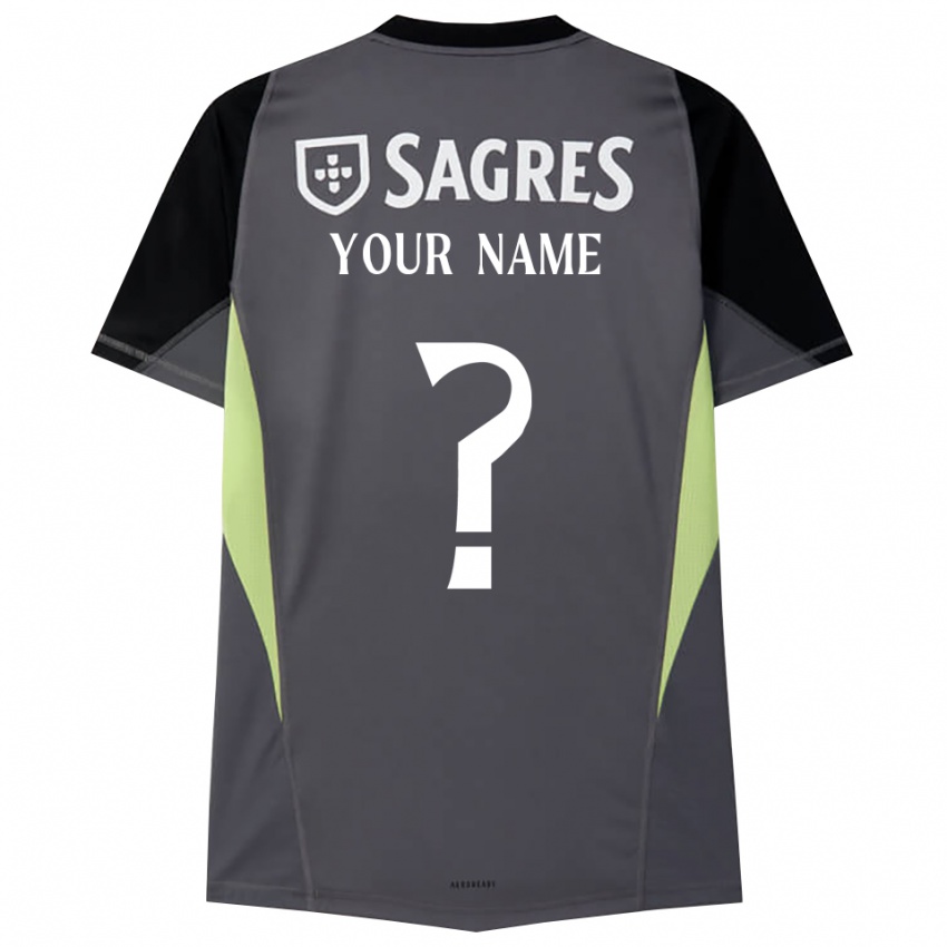 ילדים בנפיקה ליסבון אפור כהה שחור חולצת שוער 2025/26 חולצה קצרה