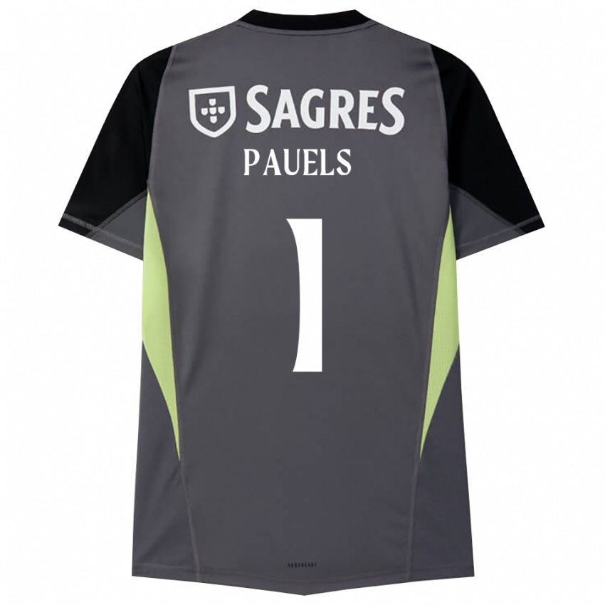 ילדים לנה פאואלס #1 אפור כהה שחור חולצת שוער 2025/26 חולצה קצרה