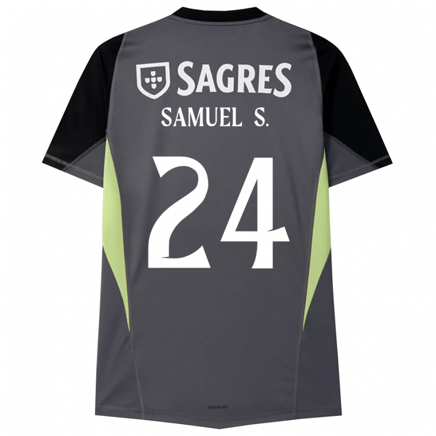 ילדים סמואל סוארס #24 אפור כהה שחור חולצת שוער 2025/26 חולצה קצרה