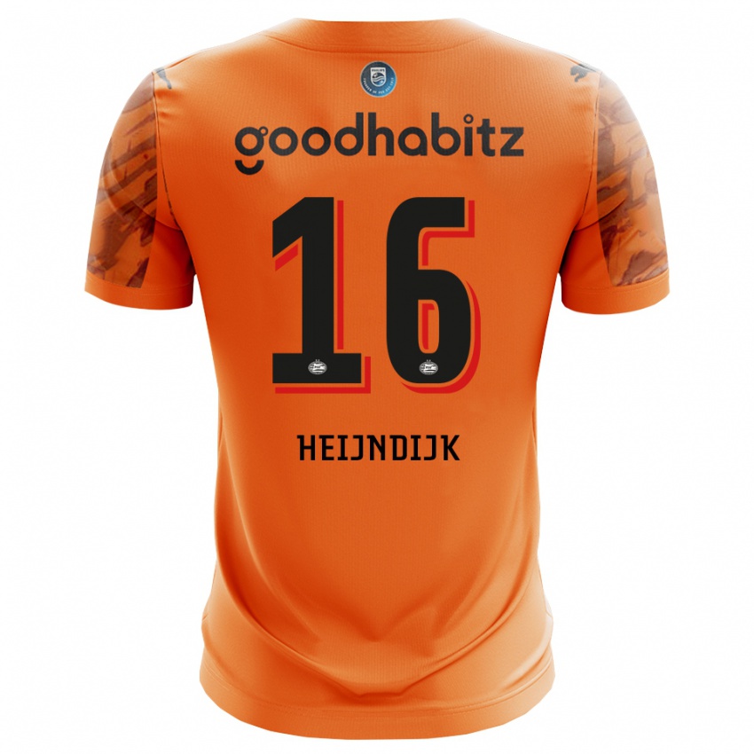 ילדים Bram Heijndijk #16 כתום שחור חולצת שוער 2025/26 חולצה קצרה