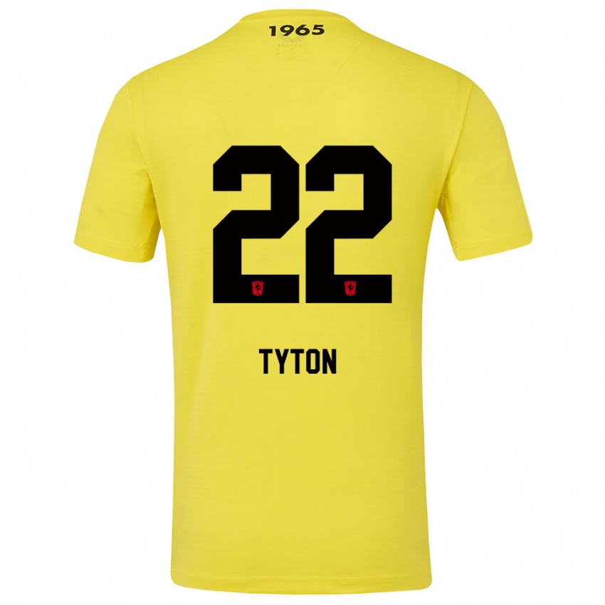 ילדים פשמיסלאב טיטון #22 צהוב שחור חולצת שוער 2025/26 חולצה קצרה