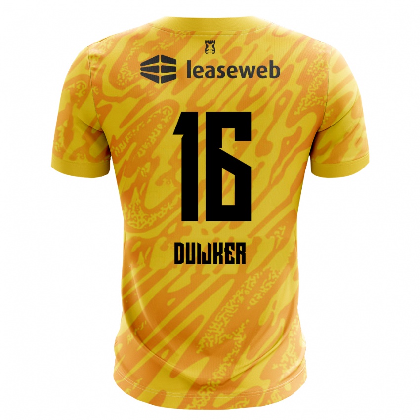 ילדים Jaycen Duijker #16 כתום צהוב שחור חולצת שוער 2025/26 חולצה קצרה