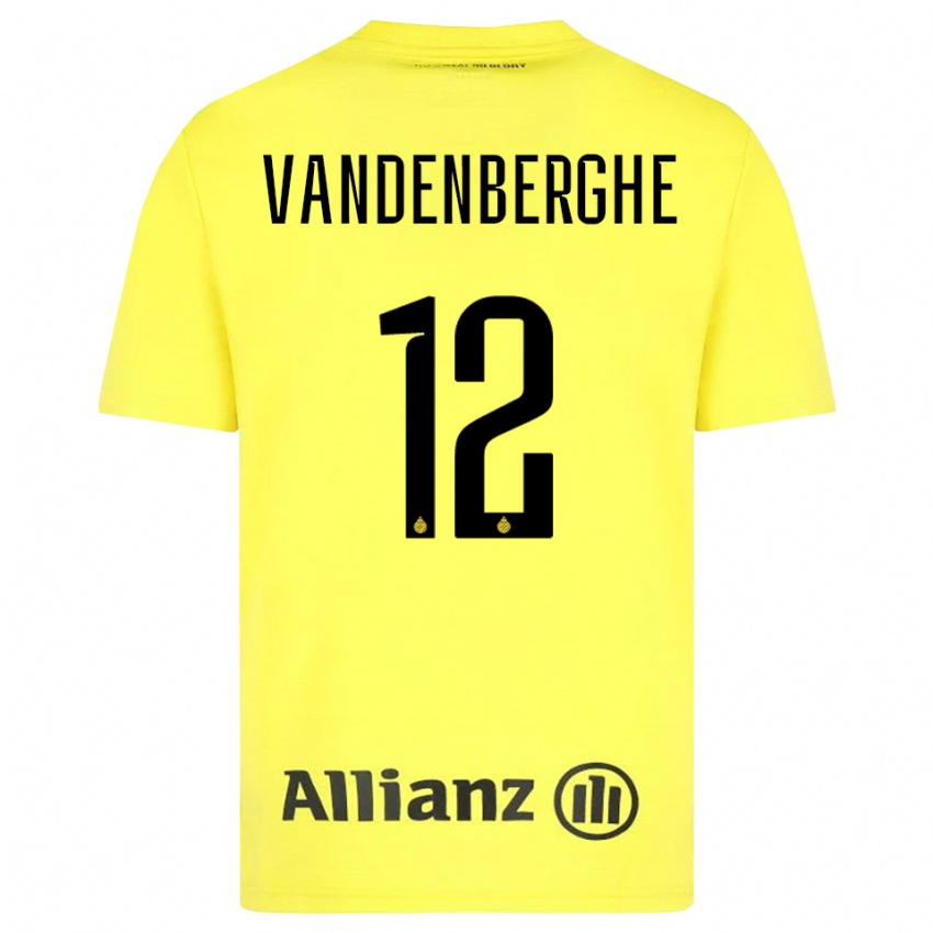 ילדים Xander Vandenberghe #12 צהוב שחור חולצת שוער 2025/26 חולצה קצרה