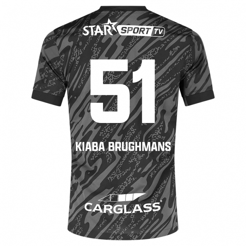 ילדים Lucca Brughmans #51 אפור כהה שחור חולצת שוער 2025/26 חולצה קצרה