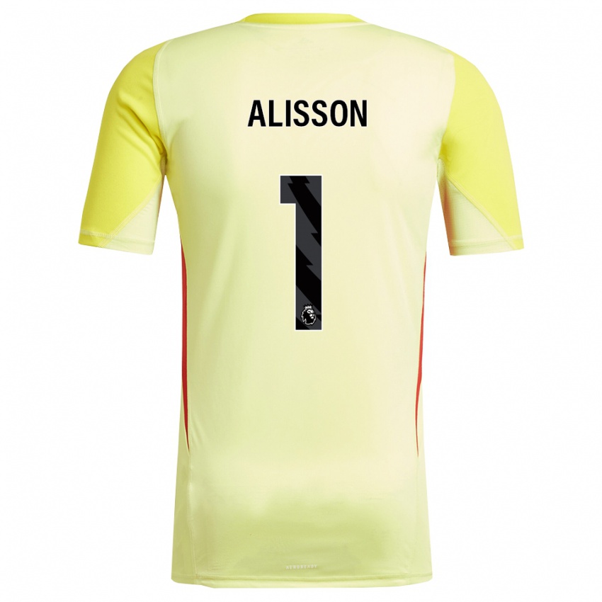 ילדים אליסון בקר #1 צהוב אדום חולצת שוער 2025/26 חולצה קצרה