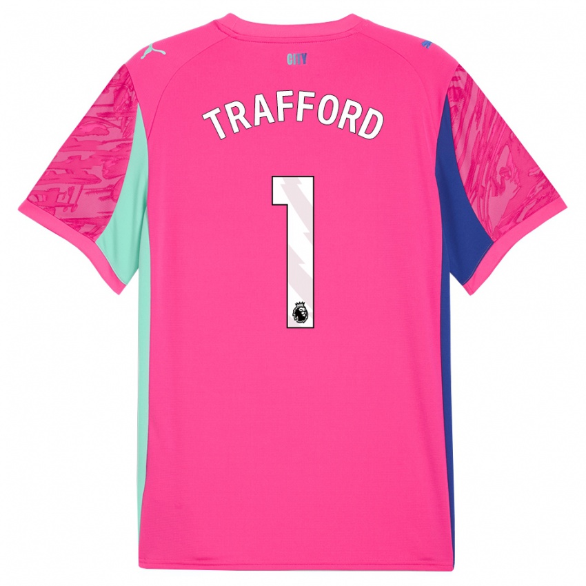 ילדים ג'יימס טרפורד #1 ורד ורוד חולצת שוער 2025/26 חולצה קצרה