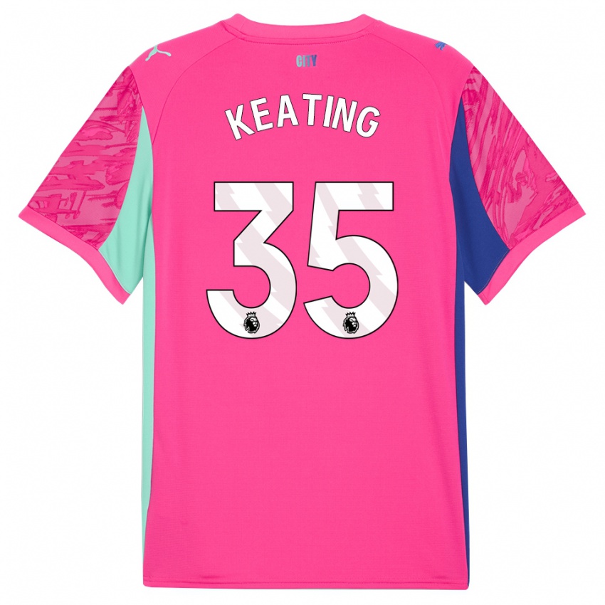 ילדים קיארה קיטינג #35 ורד ורוד חולצת שוער 2025/26 חולצה קצרה