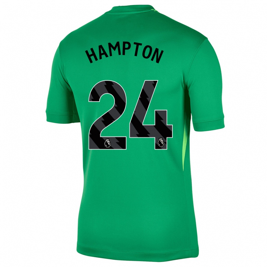 ילדים האנה המפטון #24 ירוק שחור חולצת שוער 2025/26 חולצה קצרה